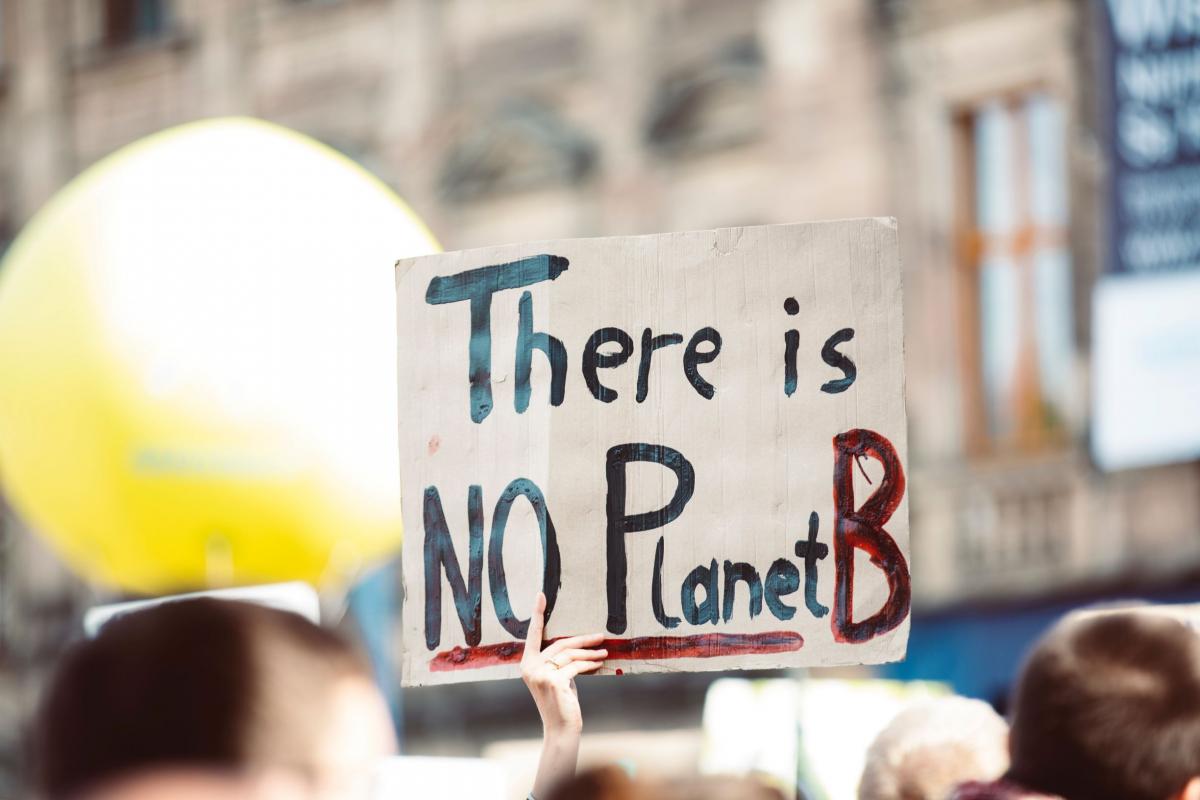 Protest sign 'No Planet B' 